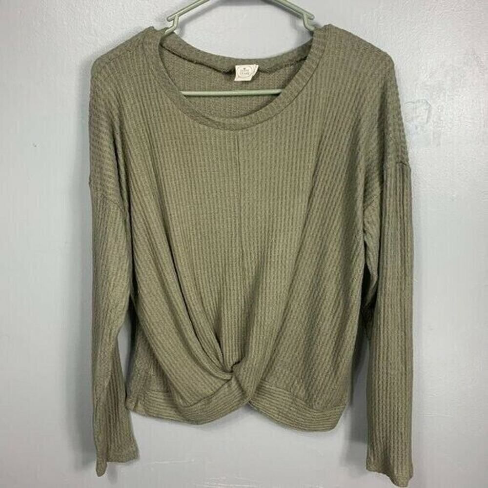 $68 Paper Crane Twist Front Long Sleeve Sweater Top Anthropologie Super Soft M